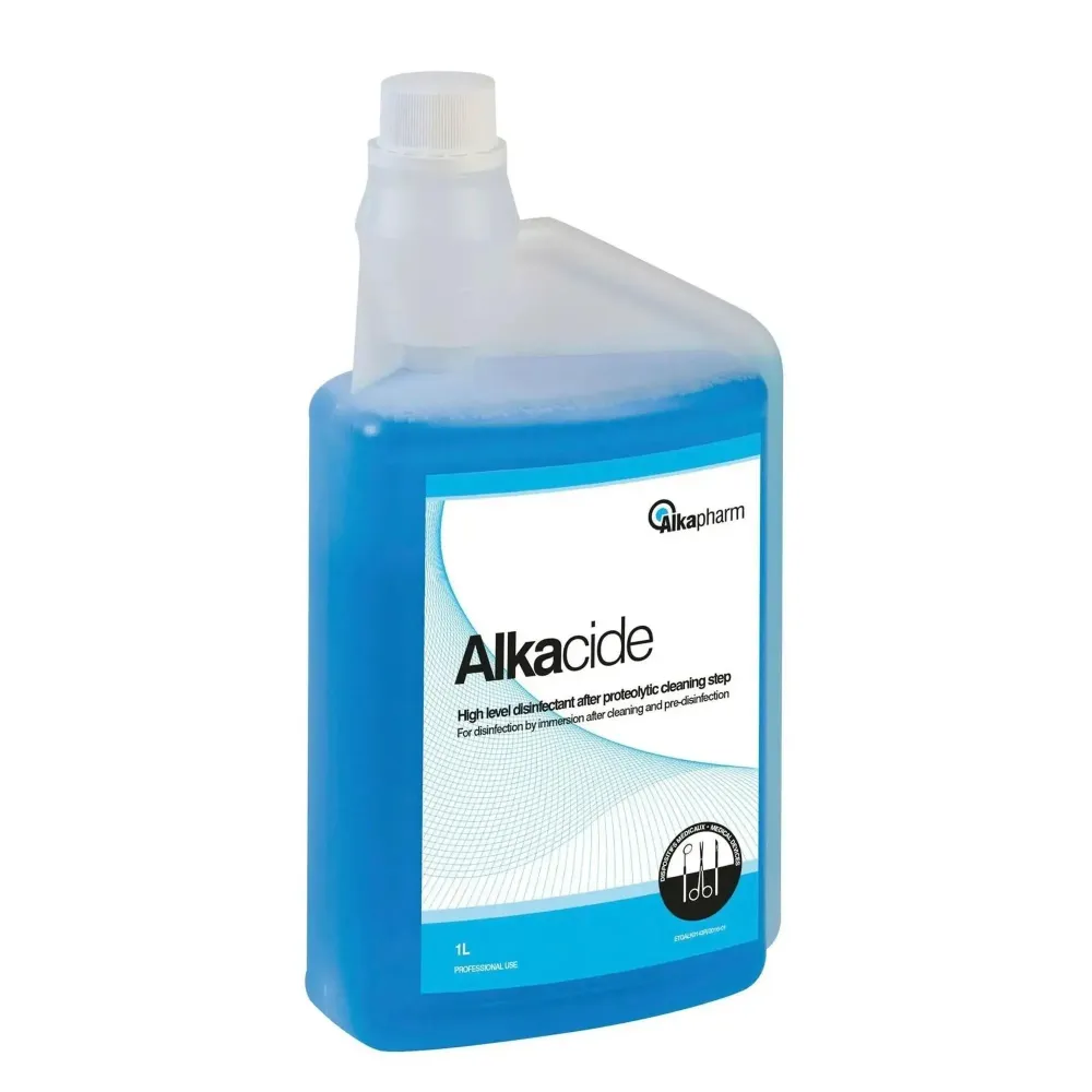 Alkacide - Afsluttende koldt desinfektionsmiddel - Doseringsflaske - 1 L - Alkapharm