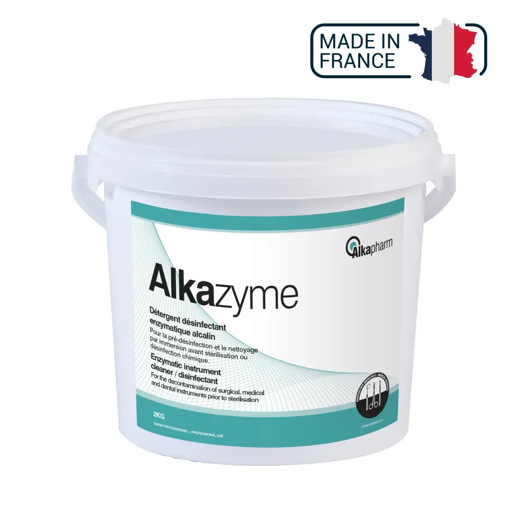 Alkazyme - Alkaline enzymatisk desinfektionsmiddel - Spand - 2 kg - Alkapharm