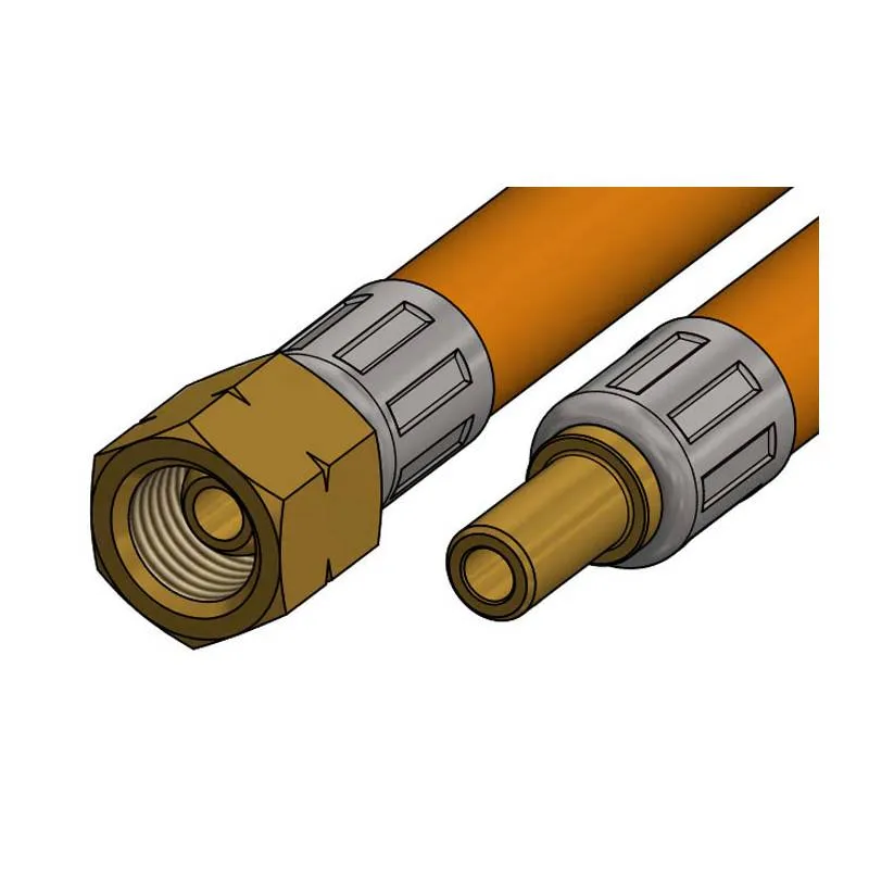 Gasslange 0,8m, 1/4" omløber t/8mm studs