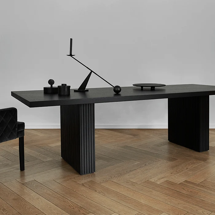 Buffet Servering Balie Balie Spisebord Rektangulært Black 220x100