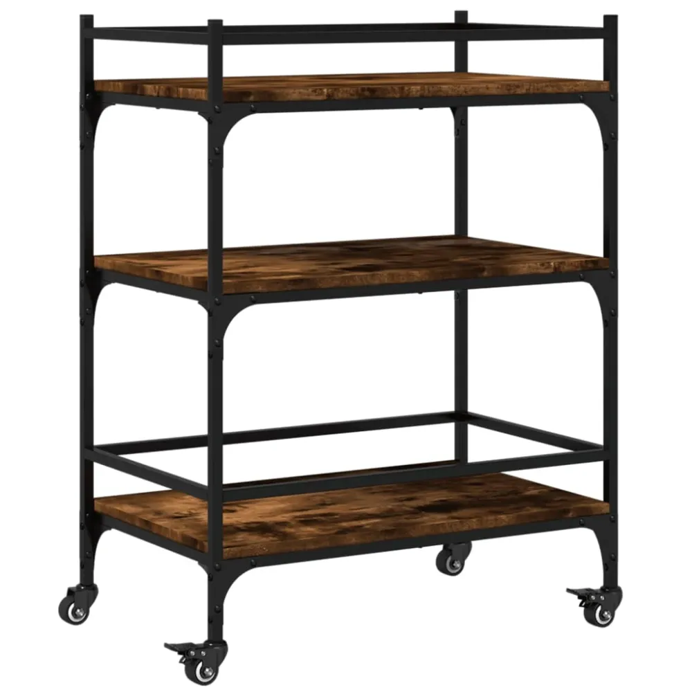 Køkkenvogn 65X40X86,5 Cm Manufactured Træ Etræsfarve Sort