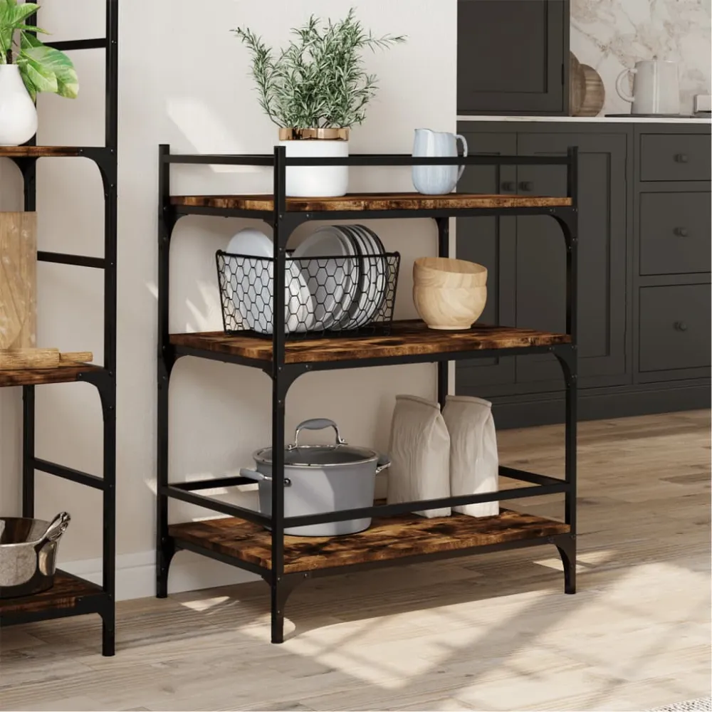 Køkkenvogn 65X40X86,5 Cm Manufactured Træ Etræsfarve Sort
