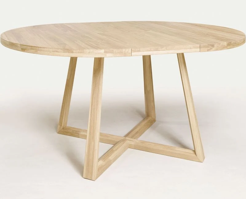 Rundt spisebord 120-160 cm med udtræk i egetræ