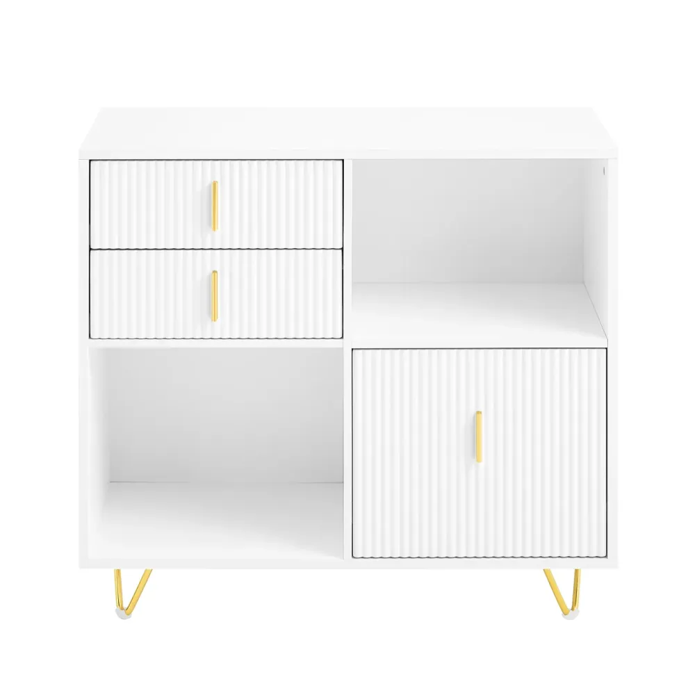 Stilfuldt hvidt opbevaringsskab – 80x40x75 cm – impeccably til kontor og stue
