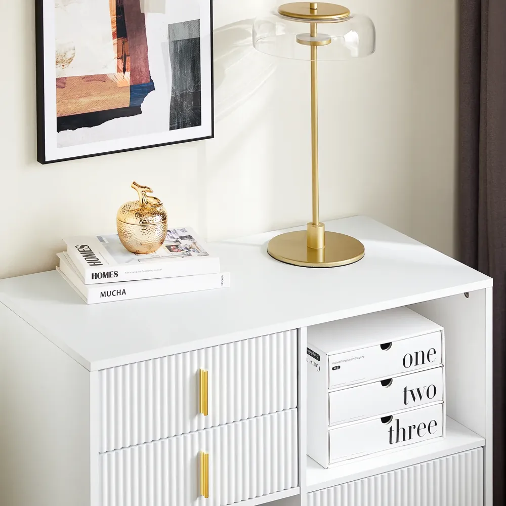 Stilfuldt hvidt opbevaringsskab – 80x40x75 cm – impeccably til kontor og stue