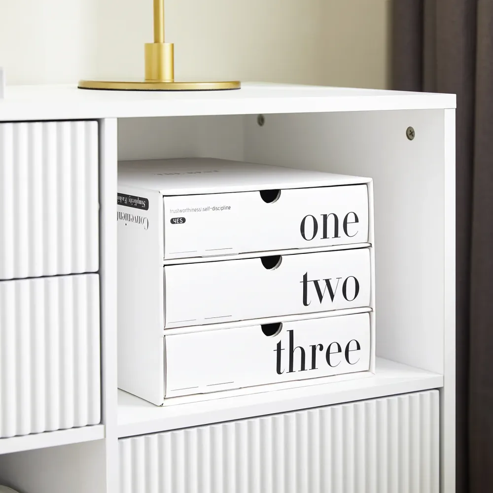 Stilfuldt hvidt opbevaringsskab – 80x40x75 cm – impeccably til kontor og stue