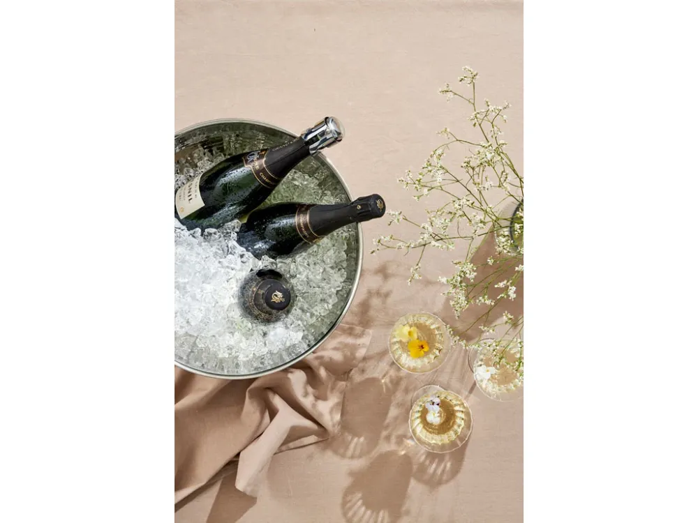 Champagnebowle Dia 38 cm hamret blank rustfri