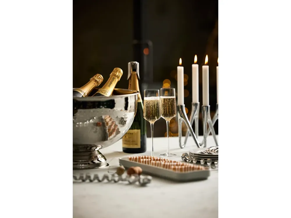 Champagnebowle Dia 38 cm hamret blank rustfri