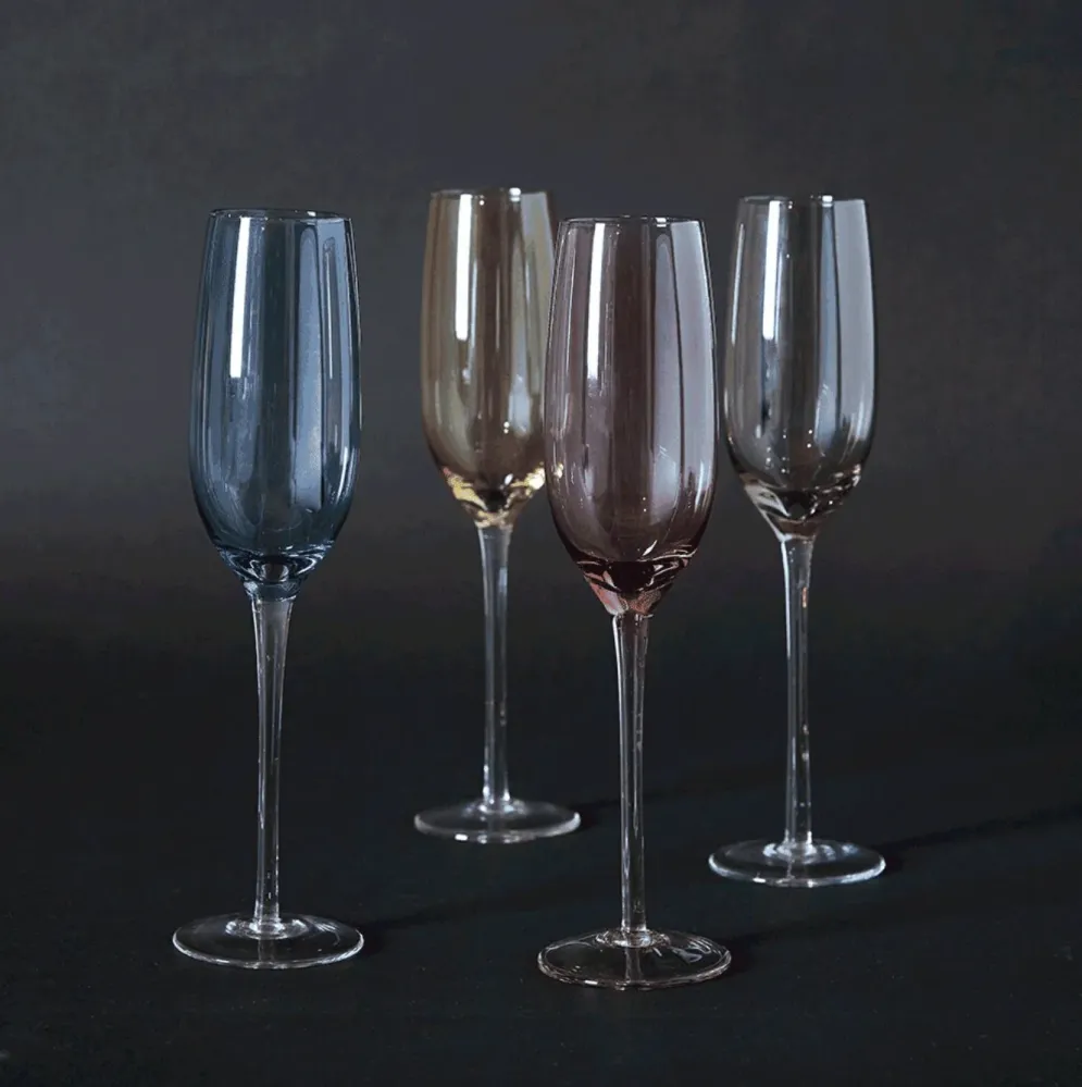 Champagneglas Color – Sæt med 4 stk