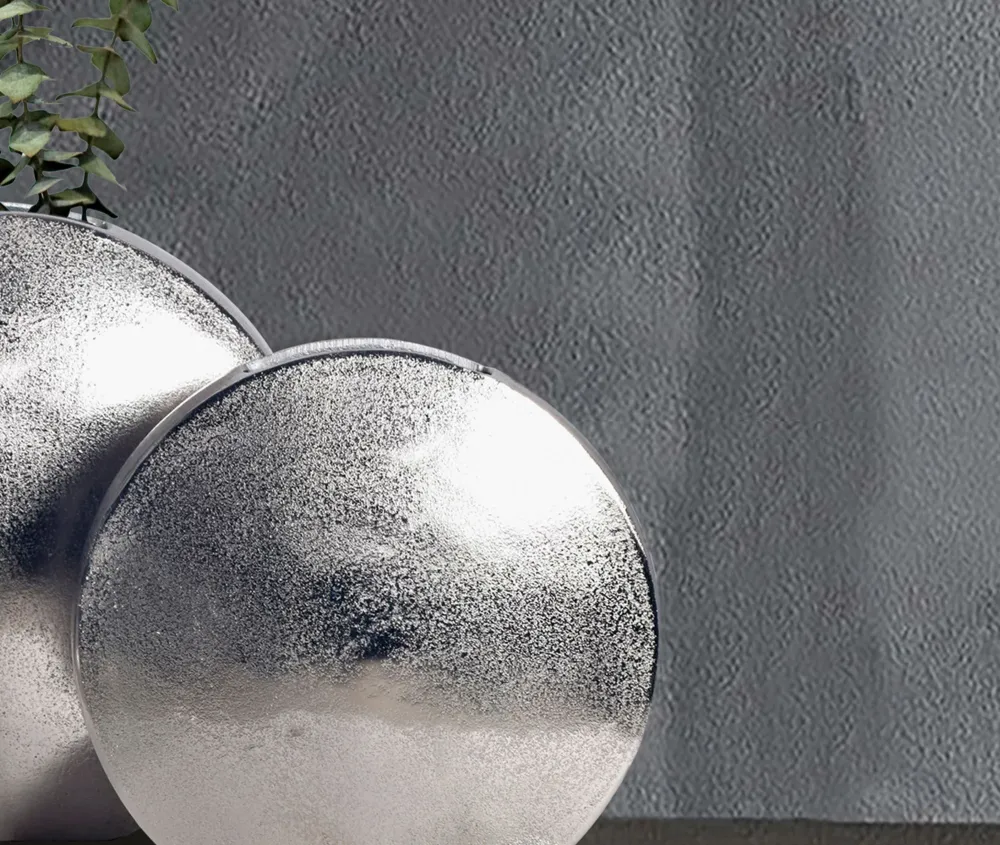 Dekorativ vase sæt med 2, aluminium sølv, trendy blomstervaser, runde dekorative vaser, 2-delt sæt til blomster, aluminium...
