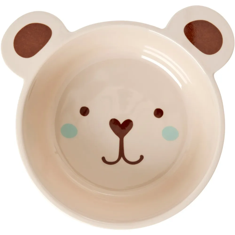 Rice Melamine Skål Med Bjørn Shape - Chokolade - 500 Ml