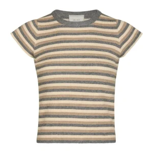 Neo Noir - Tirra Simple Stripe Knit Top 166630 - 130 - Grey