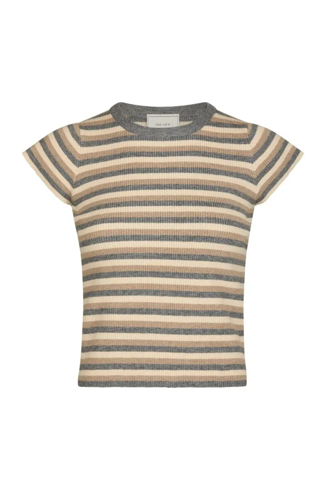 Neo Noir - Tirra Simple Stripe Knit Top 166630 - 130 - Grey