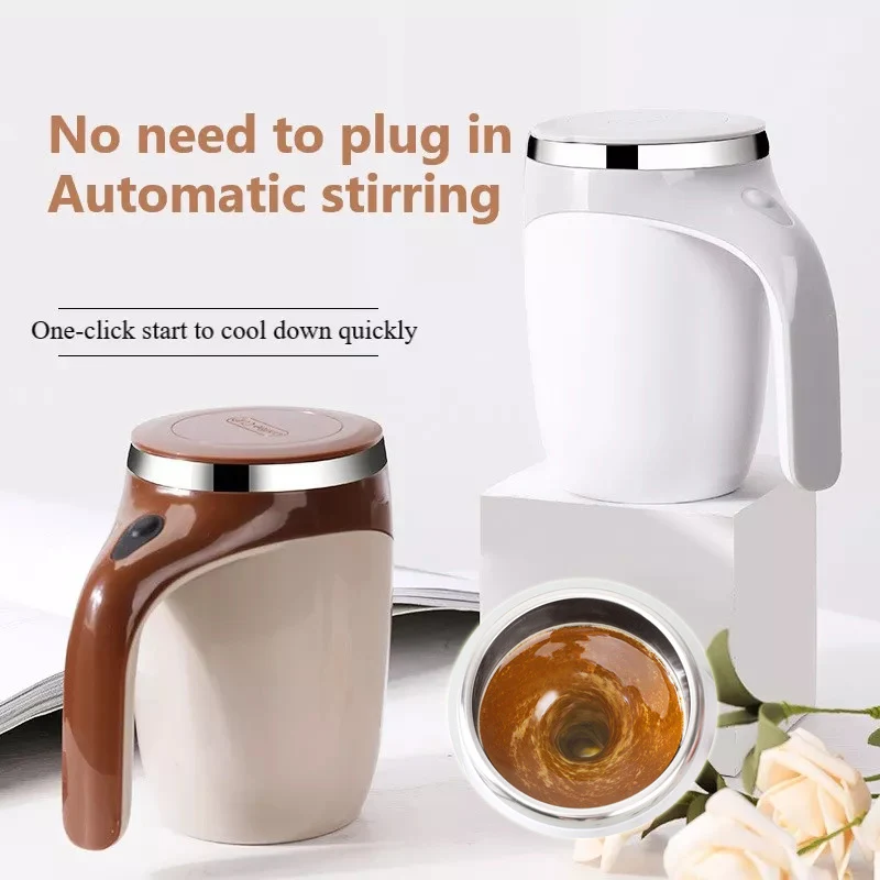 Self-operating Self-Stirring Coffee Cup Temperature Control White