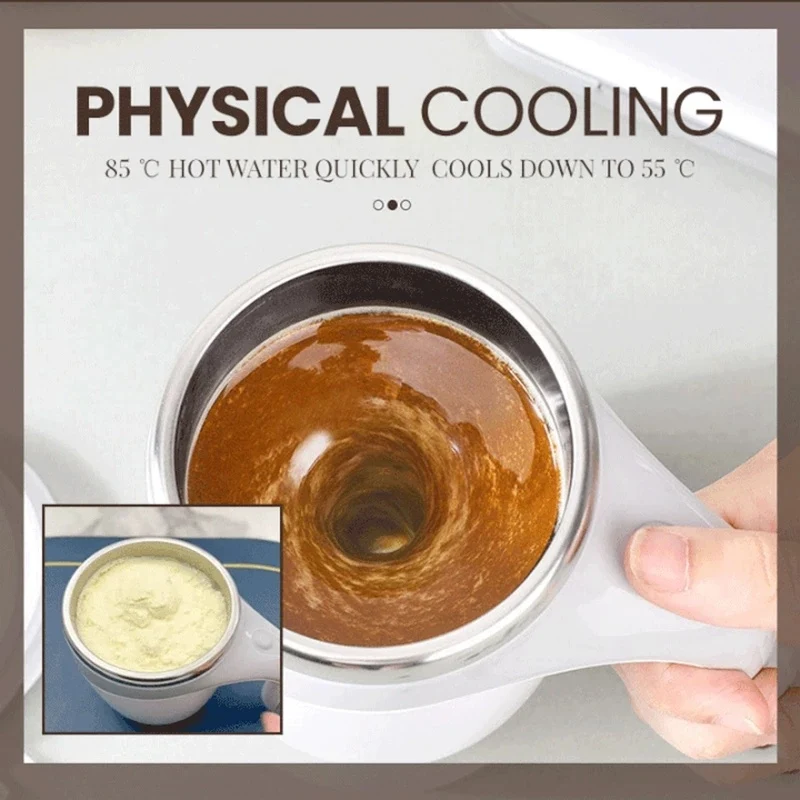 Self-operating Self-Stirring Coffee Cup Temperature Control White