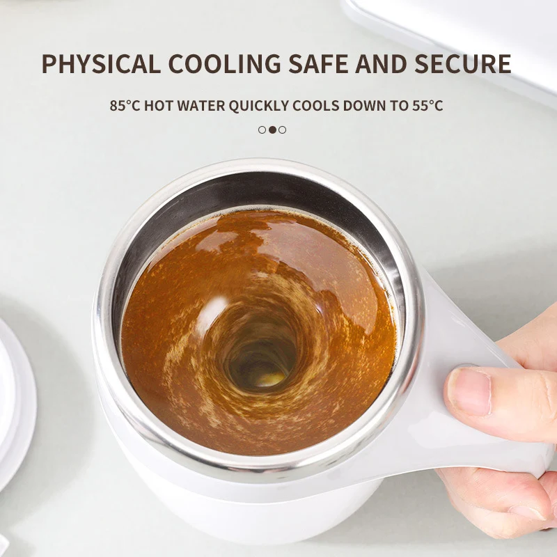 Self-operating Self-Stirring Coffee Cup Temperature Control White