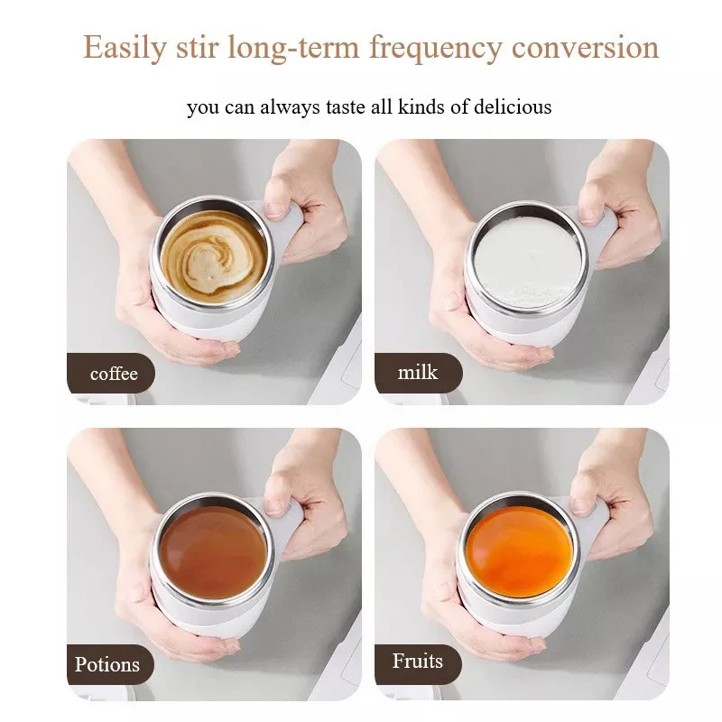Self-operating Self-Stirring Coffee Cup Temperature Control White