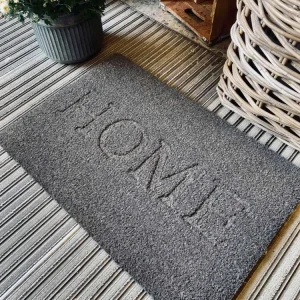 Dørmåtte "HOME" Grå