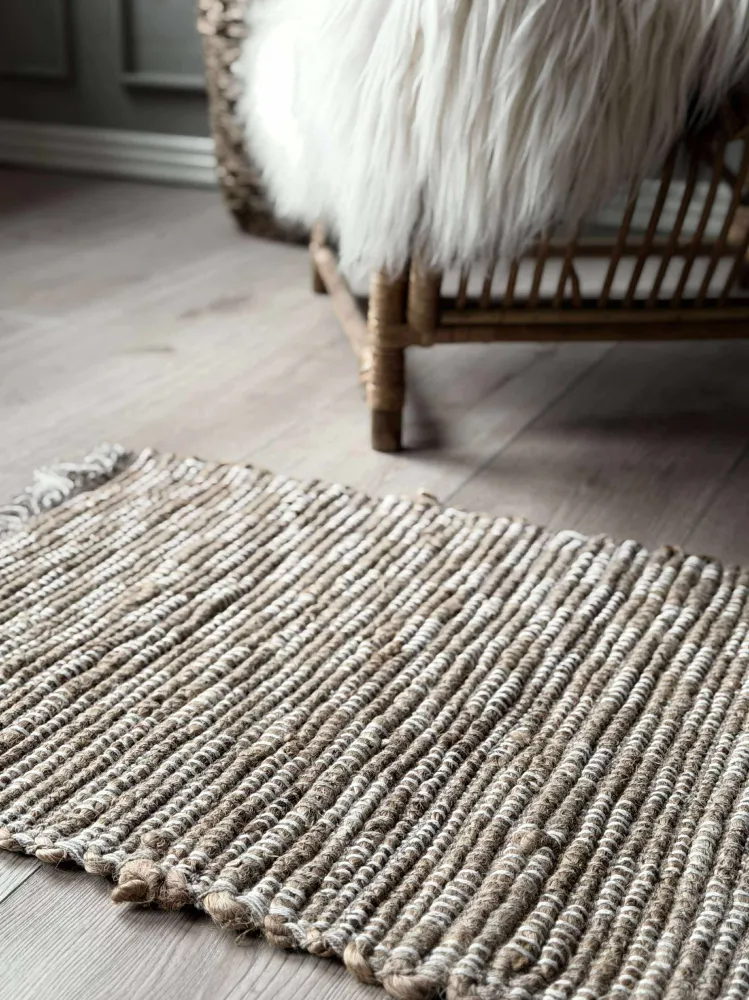 Dørmåtte Jute med fryns - Natur