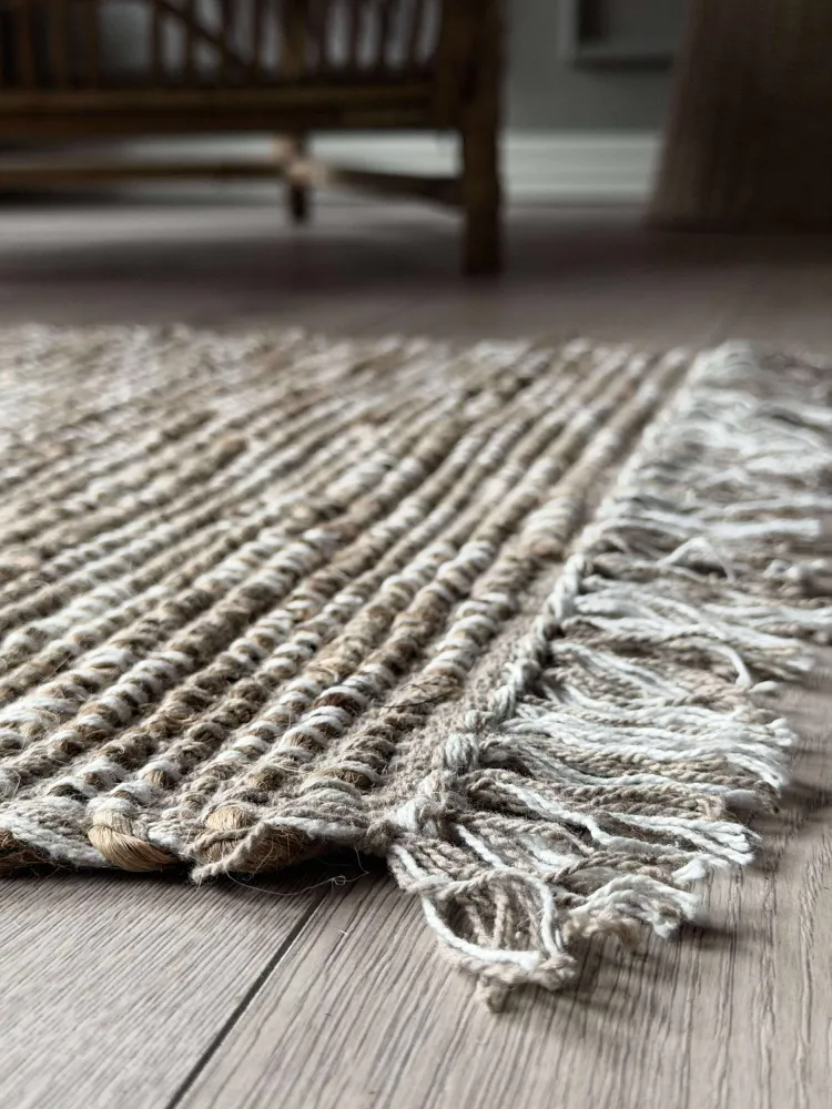 Dørmåtte Jute med fryns - Natur