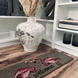 Dørmåtte kokos med Flamingoer