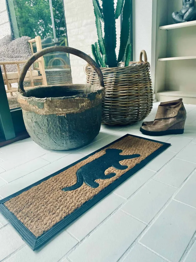 Dørmåtte med kat -25x75cm