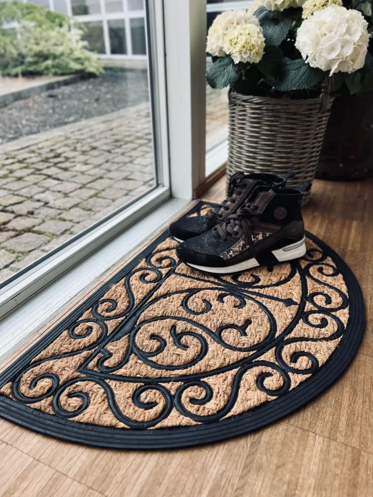 Dørmåtte - Natur halvmåne ORNAMENT