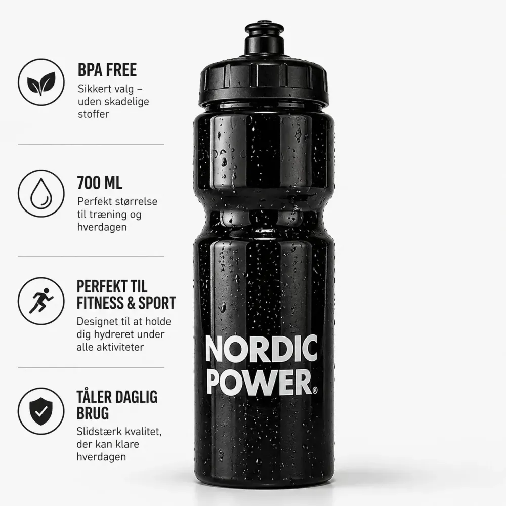 Drikkedunk Sort, 700 ml - NORDIC POWER