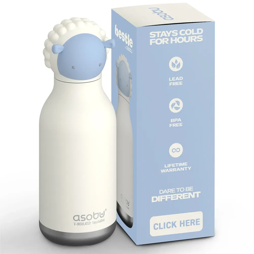 Asobu Bestie Animal termo drikkedunk, 460 ml. - Får