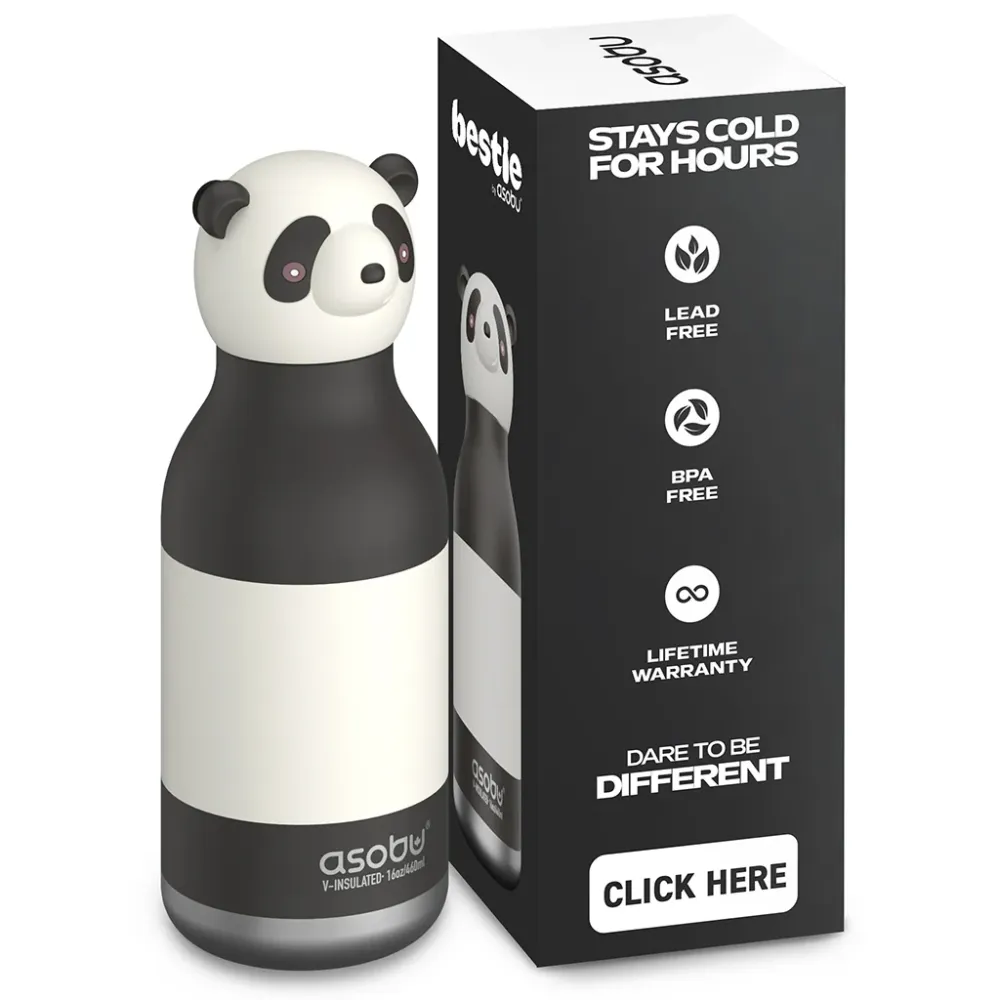 Asobu Bestie Animal termo drikkedunk, 460 ml. - Panda