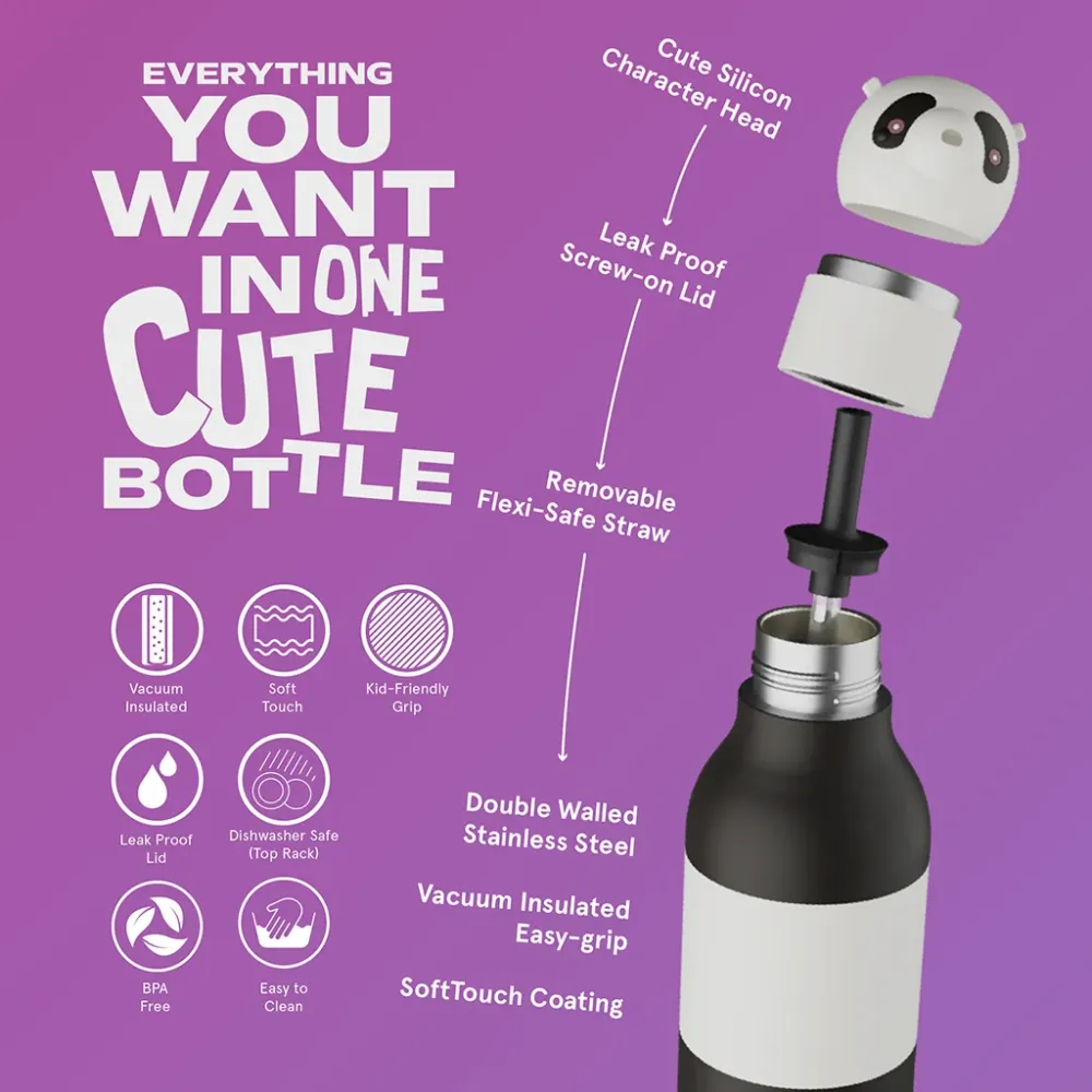 Asobu Bestie Animal termo drikkedunk, 460 ml. - Panda