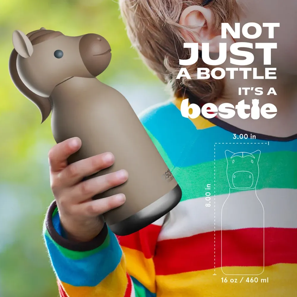 Asobu Bestie Animal termo drikkedunk, 460 ml. - Hest