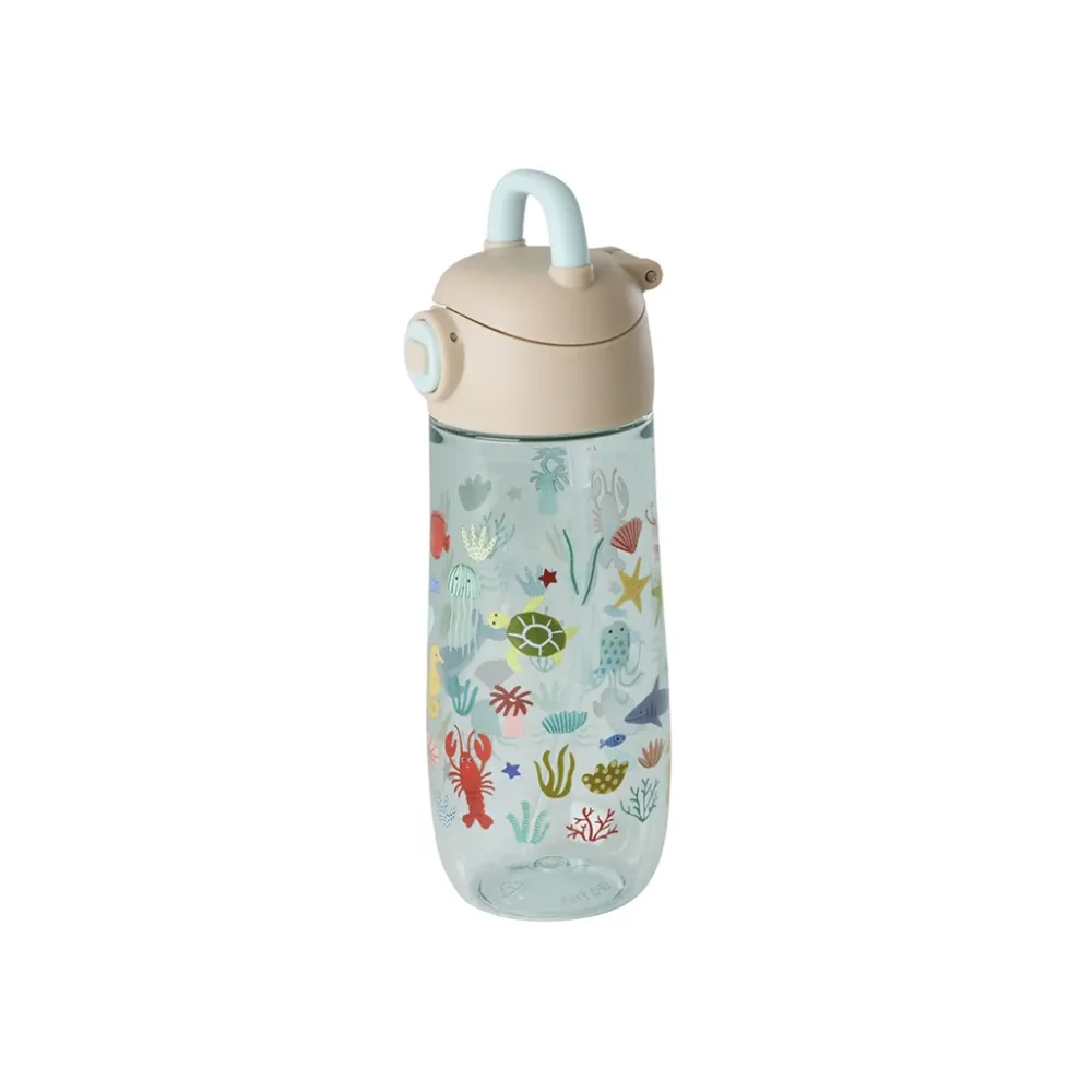 Rice drikkedunk i tritan, 550 ml - Blue ocean print