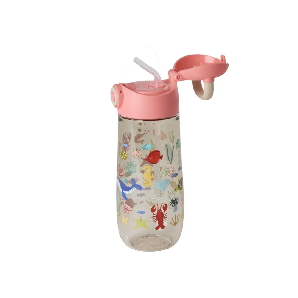 Rice drikkedunk i tritan, 550 ml - Coral ocean print