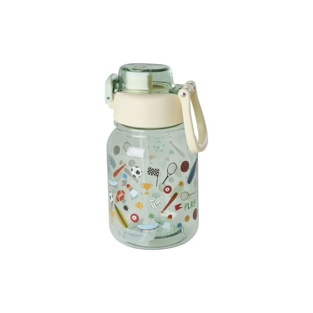 Rice drikkedunk i tritan, 700 ml - Soft green sports print