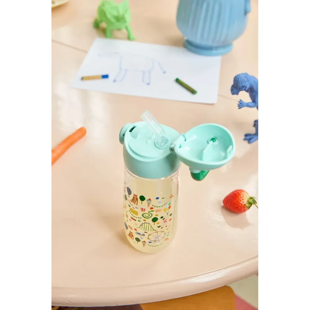 Rice Plastik drikkedunk, Blå Fun Fair Print