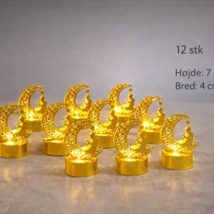 Batteridrevet design fyrfadslys 12 stk guld farve (inklusiv batterier)