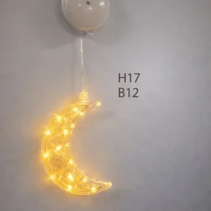 Måne med LED lys på sugekop 17cm, batteridrevet (ekskl,)