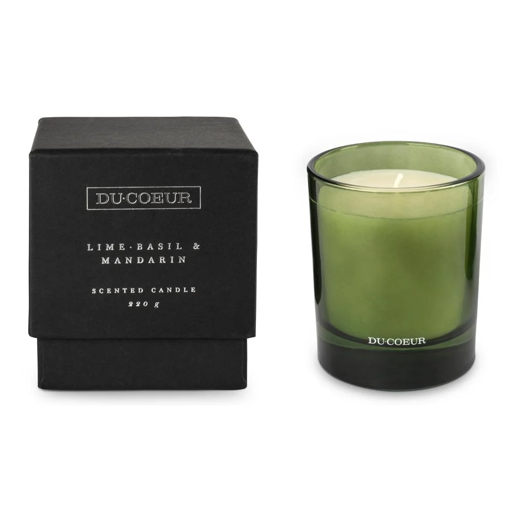 Du Coeur Duftlys Lime Basil og Mandarin 220g