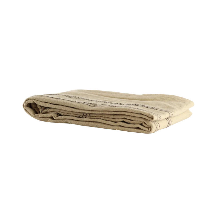 Dug (140x270cm). Biscuit m. Brun Stribe