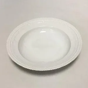 Royal Copenhagen Hvid Flora Danica Perlestel Dyb Tallerken No 3545