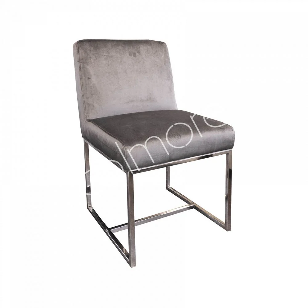 Spisestol Irene grå nickel plated 50x65x82cm