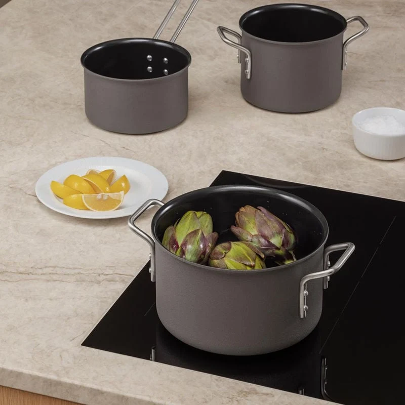 Eva Trio - Grey Line Wok 5 liter - Rustfrit hardened - Slip-Let® belægning