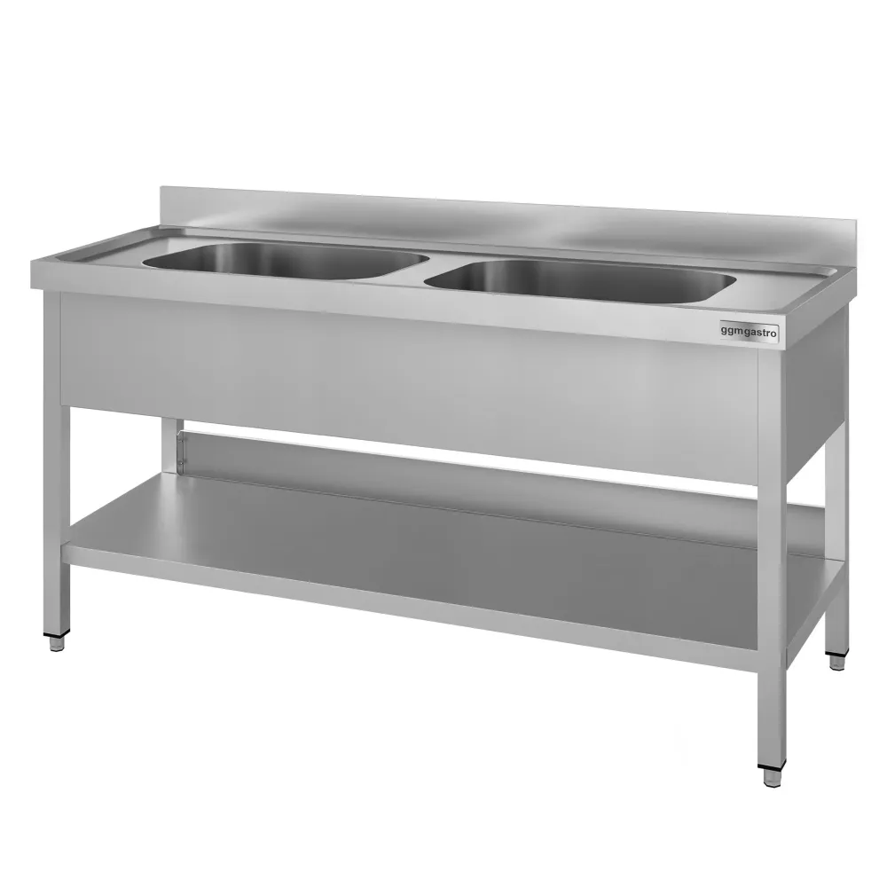 Vaskeskab ECO - 1600x600mm - med bund og 2 håndvaske i midten