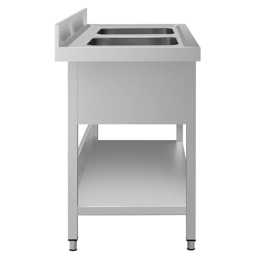 Vaskeskab ECO - 1600x600mm - med bund og 2 håndvaske i midten