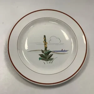 Aluminia Stort Rundt Fad med strand og blomster motiv