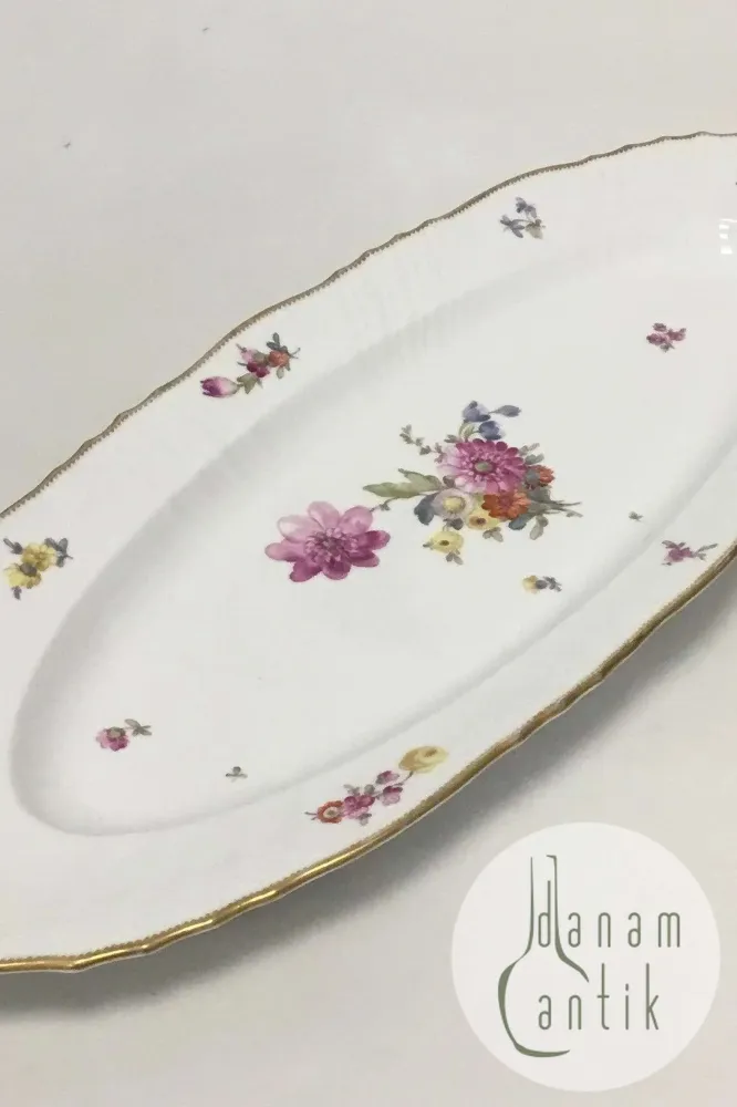 Royal Copenhagen Fuld Saksisk Blomst Fiskefad No 1561