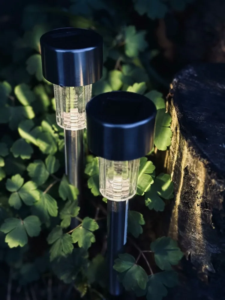 Fakkel med solceller – Mini steel