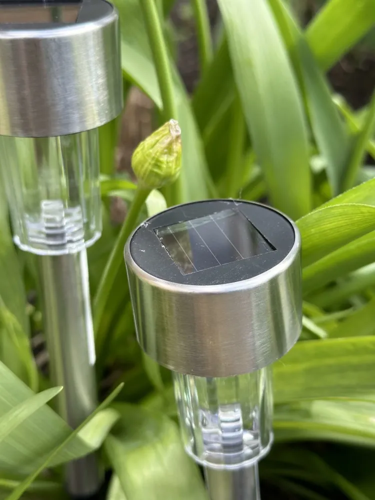 Fakkel med solceller – Mini steel