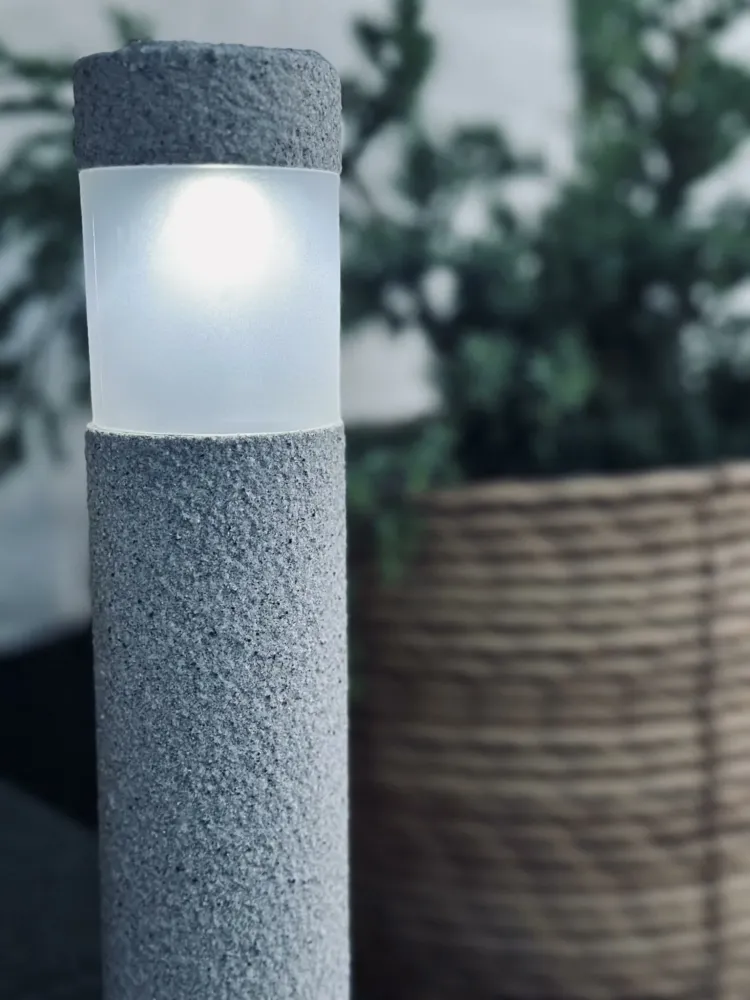 Fakkel med solceller Stone look – Sæt med 2 stk